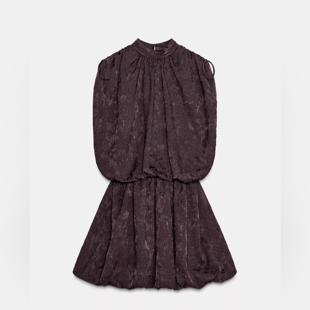 JACQUARD VOLUMINOUS MINI DRESS